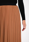 Serafina Collection One Size Pleated Midi Skirt, Camel