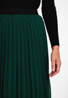 Serafina Collection One Size Pleated Midi Skirt, Green