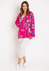 Serafina Collection One Size Floral Tunic Blouse, Cerise