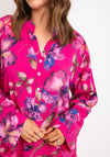 Serafina Collection One Size Floral Tunic Blouse, Cerise