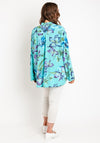 Serafina Collection One Size Floral Tunic Blouse, Teal