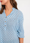 Serafina Collection One Size Polka Dot Top, Sky