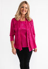 Leon Collection Glitter Layered Top, Pink