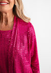 Leon Collection Glitter Layered Top, Pink