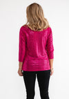 Leon Collection Glitter Layered Top, Pink