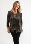 Leon Collection Glitter Layered Top, Gold