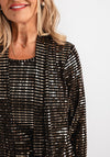 Leon Collection Glitter Layered Top, Gold