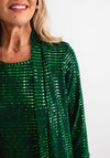 Leon Collection Glitter Layered Top, Green