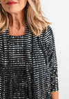 Leon Collection Glitter Layered Top, Silver