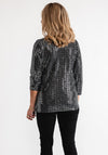 Leon Collection Glitter Layered Top, Silver