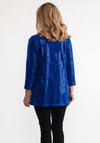 Leon Collection Glitter Cropped Sleeve Jacket, Blue