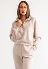 Malissa J Half Zip One Size Sweater, Nude