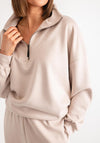 Malissa J Half Zip One Size Sweater, Nude