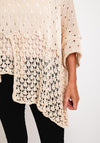 Natalia Collection One Size Perforated Poncho, Beige