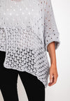 Natalia Collection One Size Perforated Poncho, Silver