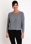 Natalia Collection Draw String Sweater, Grey