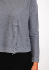 Natalia Collection Draw String Sweater, Grey