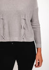 Natalia Collection Draw String Sweater, Taupe