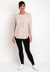 Natalia Collection One Size Fine Knit Star Print Sweater, Oatmeal