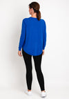 Natalia Collection One Size Fine Knit Star Print Sweater, Royal Blue