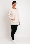 Natalia Collection One Size Fine Knit Relaxed Sweater, Beige