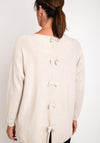 Natalia Collection One Size Fine Knit Relaxed Sweater, Beige