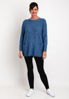 Natalia Collection One Size Fine Knit Relaxed Sweater, Denim