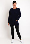 Natalia Collection One Size Fine Knit Relaxed Sweater, Navy