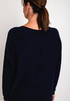 Natalia Collection One Size Fine Knit Relaxed Sweater, Navy