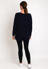 Natalia Collection One Size Fine Knit Relaxed Sweater, Navy