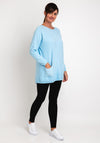 Natalia Collection One Size Fine Knit Relaxed Sweater, Sky Blue