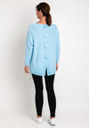 Natalia Collection One Size Fine Knit Relaxed Sweater, Sky Blue