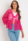 The Serafina Collection One Size Embroidered Bolero, Fuchsia