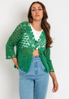 Serafina Collection One Size Embroidered Bolero, Green