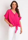 The Serafina Collection One Size Knot Detail Top, Fuchsia