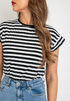 Serafina Collection One Size Striped T-shirt, Black & White