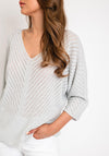 The Serafina Collection One Size Fine Knit Shimmer Top, Silver