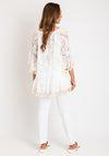 The Serafina Collection One Size Gold Design Lace Top, White