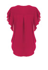 Serafina Collection Aria Frill Sleeve Top, Fuchsia