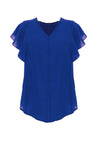 Serafina Collection Aria Frill Sleeve Top, Royal Blue