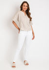 The Serafina Collection Linen Top, Beige