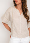 The Serafina Collection Linen Top, Beige