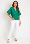 Serafina Collection Linen Top, Green