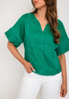 Serafina Collection Linen Top, Green