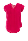 Serafina Collection Ruth Broderie Top, Fuchsia