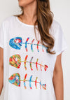 The Serafina Collection One Size Fish Bone Print T-Shirt, White