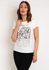 Serafina Collection Rhinestone Leopard Print Top, White