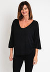 Serafina Collection One Size Fine Knit Sweater, Black