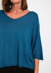 Serafina Collection One Size Fine Knit Sweater, Teal