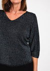 Serafina Collection One Size Fine Knit Sweater, Black